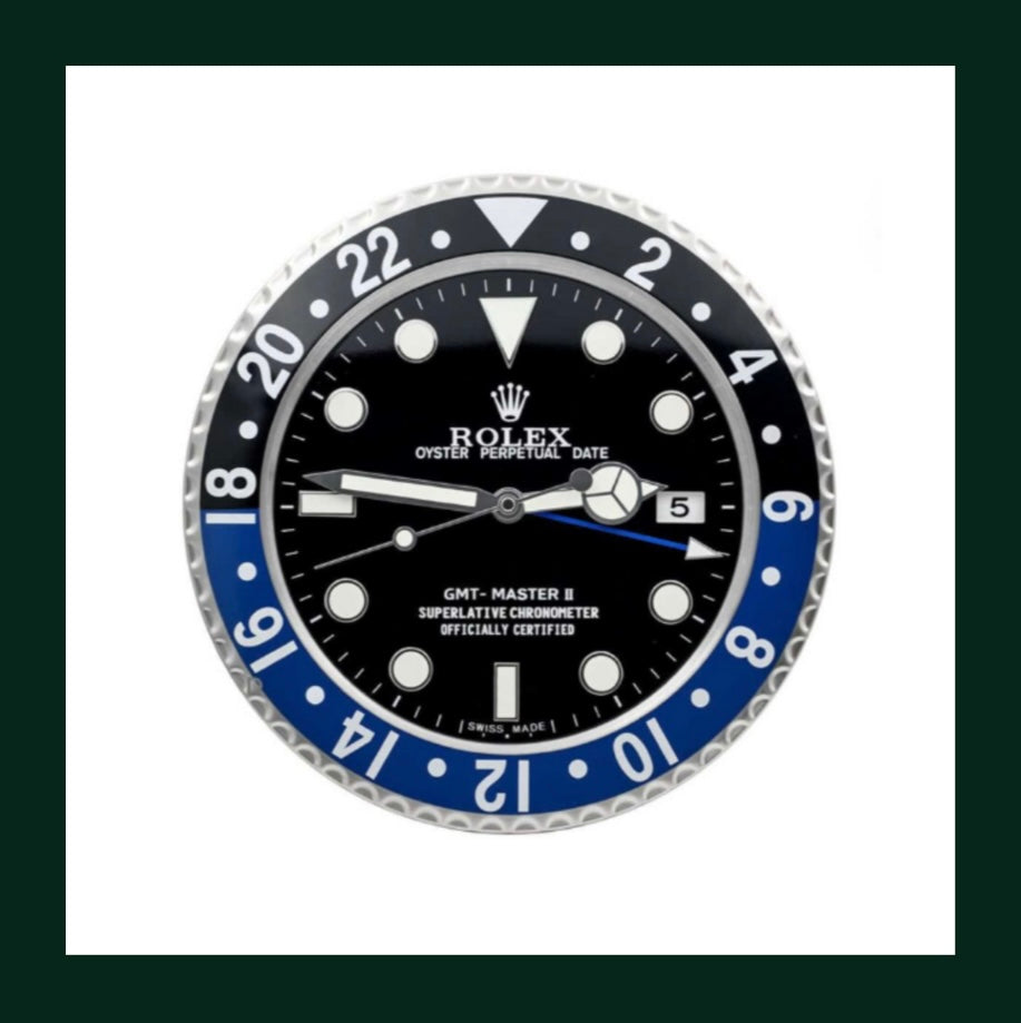 GMT-Master II Wall Clock – Black & Blue Bezel