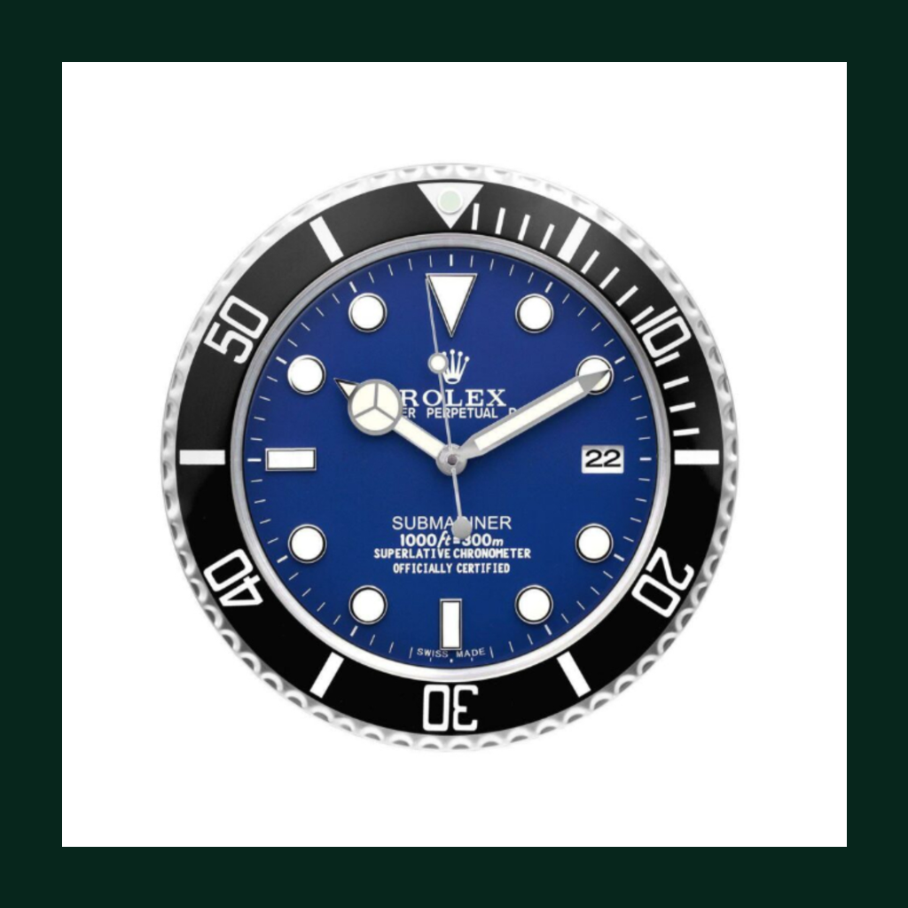 Submariner Wall Clock – Blue & Black Bezel Edition