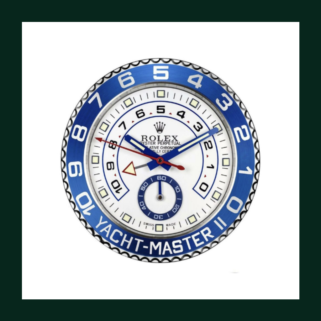 Yacht-Master II Wall Clock – Nautical Blue Edition