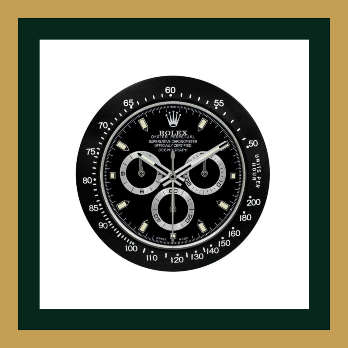 Daytona “Panda Noir Edition” – Swiss Quality Luxury Wall Clock