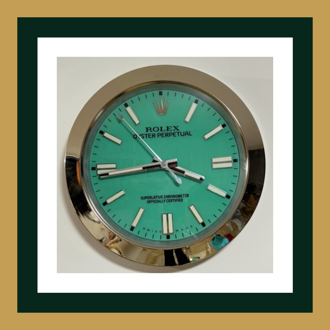 Oyster Perpetual “Tiffany Blue” – Swiss Quality Modern Wall Clock
