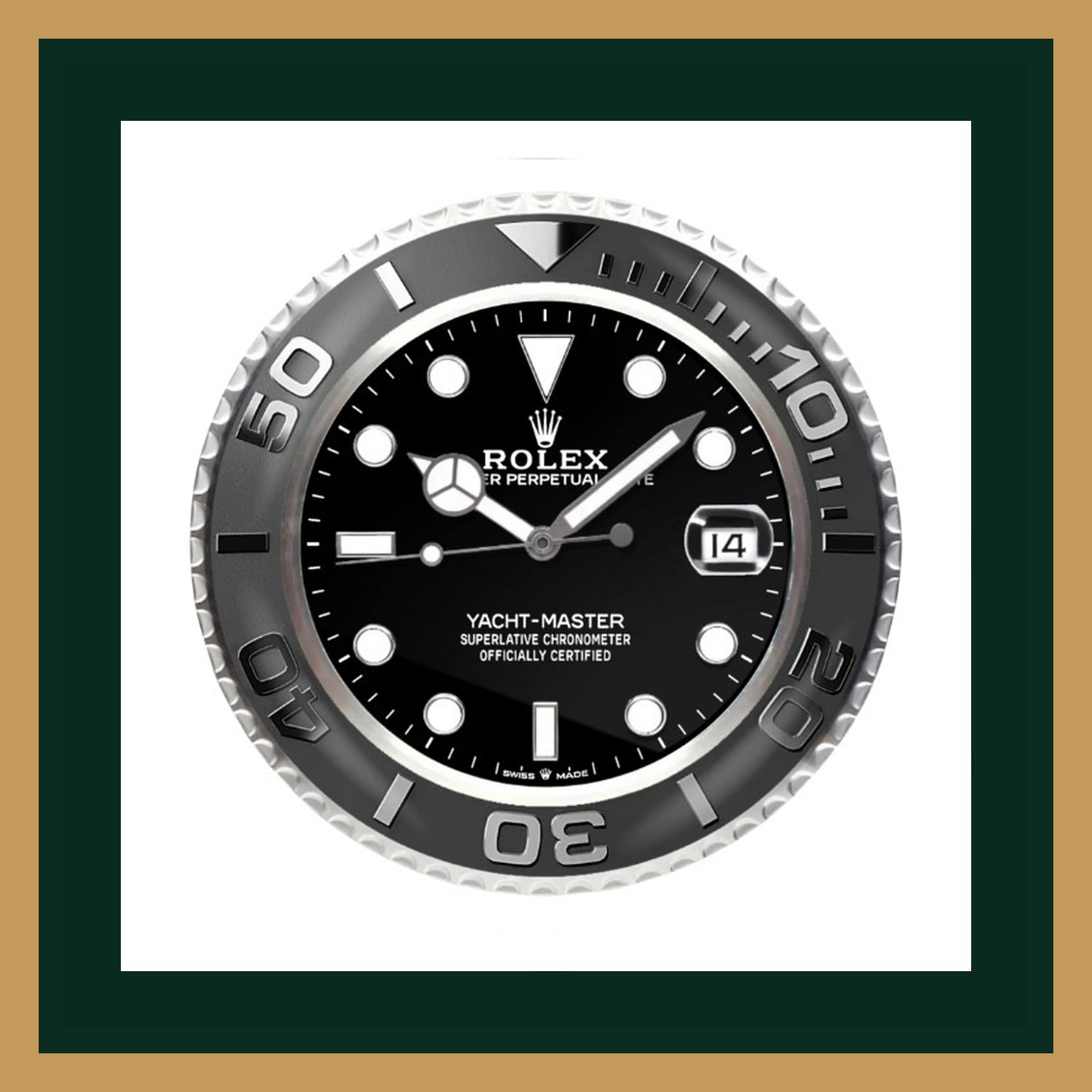 Rolex Yacht-Master – Black Dial Swiss Quality Wall Clock