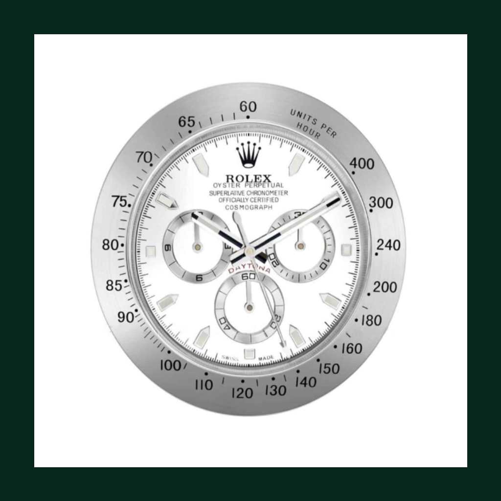 Daytona Wall Clock – White Dial Edition