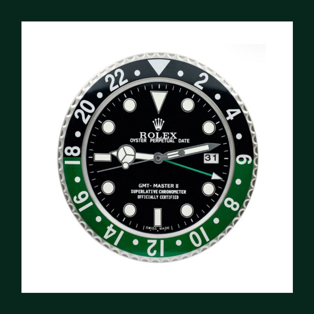 GMT-Master II Wall Clock – Green & Black Bezel Edition