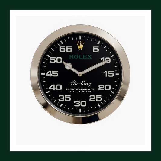 Air-King Wall Clock – Black Dial & Silver Bezel
