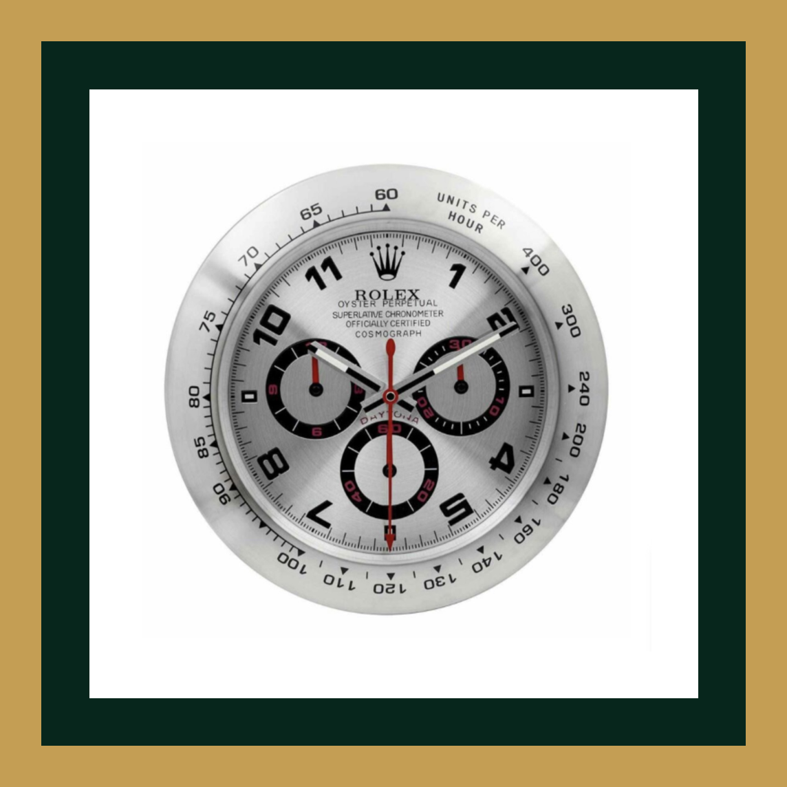 Daytona “Silver Racing Edition” – Swiss Quality Luxury Wall Clock