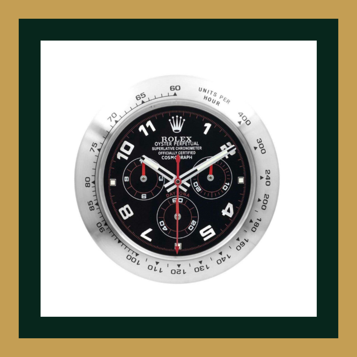 Daytona “Silver Track Edition” – Swiss Quality Chronograph Wall Clock