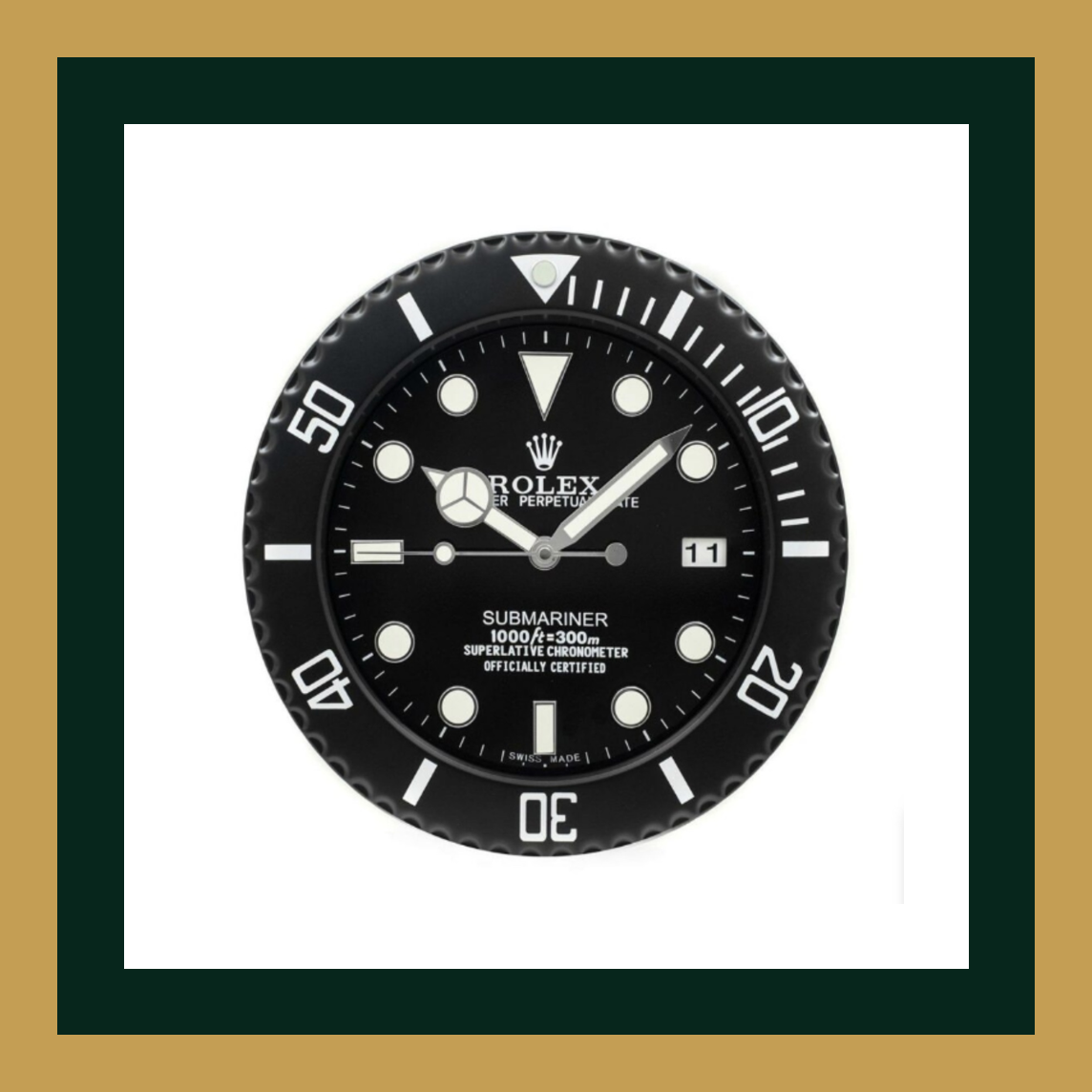 Submariner “Deep Black Edition” – Swiss Quality Diver Wall Clock