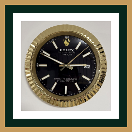 Datejust Black & Gold – Swiss Quality Wall Clock