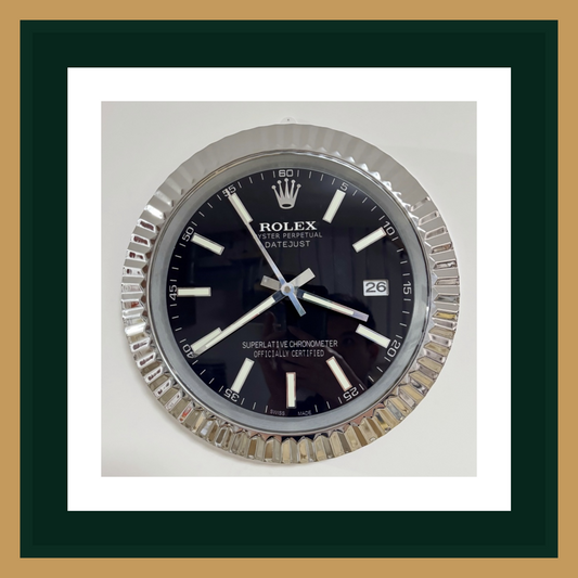 Datejust Black & Silver – Swiss Quality Wall Clock