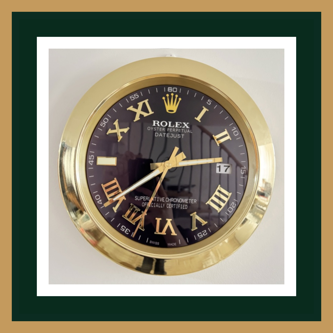 Rolex Datejust Roman Dial – Gold Roman Numeral Violet Wall Clock