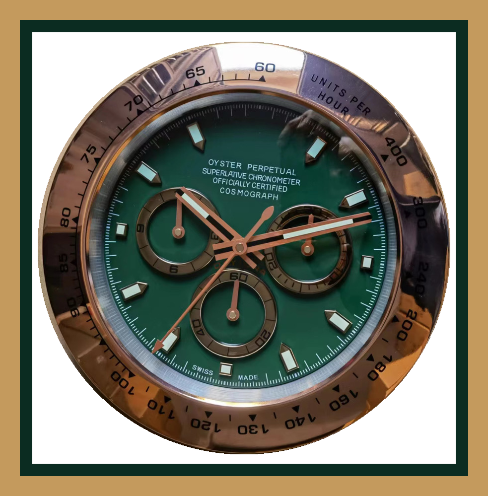 Rolex Cosmograph Daytona – Emerald Green Dial Wall Clock (Swiss Quality)