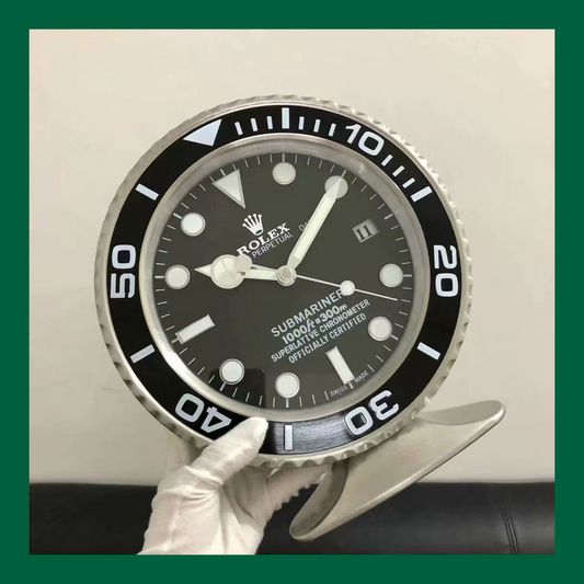 Submariner Table Clock – Classic Black Edition | Crownwall Prestige - Crownwall 
