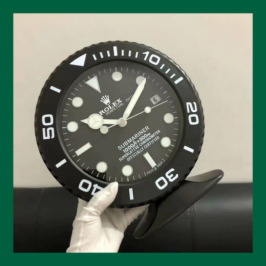Submariner Table Clock – Stealth Black Edition | Crownwall Prestige - Crownwall 